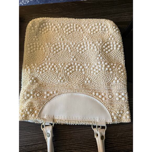 Vintage 1950s/1960s Scattered Bead Top Handle Bag Made in Hong Kong - Picture 5 of 7